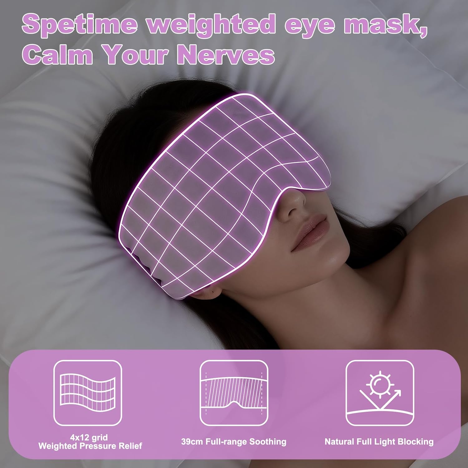2026 Upgraded Weighted Eye Mask, Reversible Blackout Sleep Mask for Women & Men, Heated & Cooling Eye Mask for Dry Eyes, Adjustable Velcro Strap for Sleeping, Traveling & Meditation