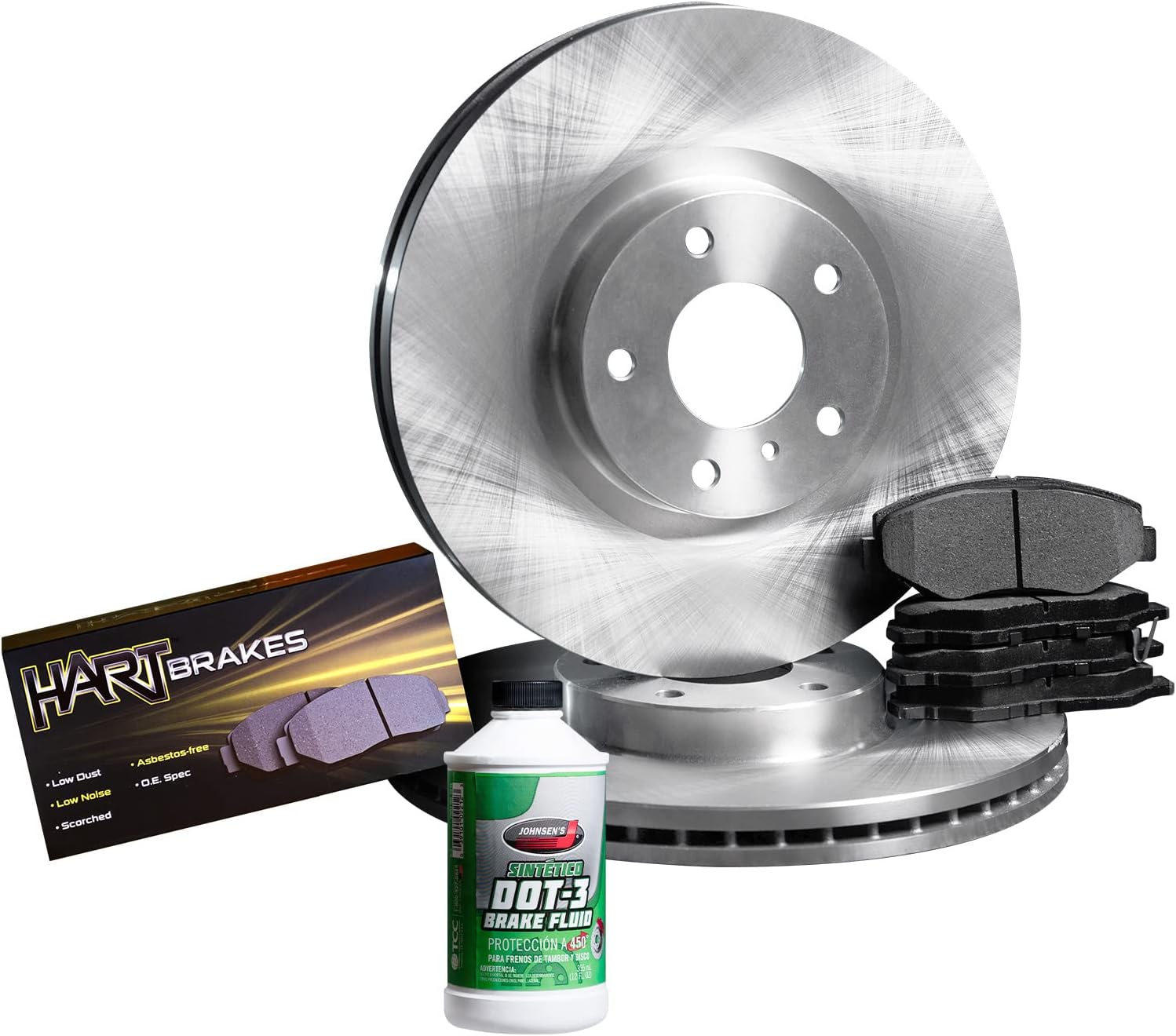 Hart BrakesRear Brakes and Rotors Kit |Rear Brake Pads| Brake Rotors and Pads| Ceramic Brake Pads and Rotors |fits 2016-2019 Land Rover Range Rover Evoque