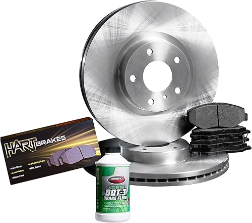 Hart Brakes Kit Frenos y Rotores Traseros | Pastillas de Freno Traseras| Rotores y Pastillas de Freno | Pastillas y Rotores de Freno Semimetálicos -