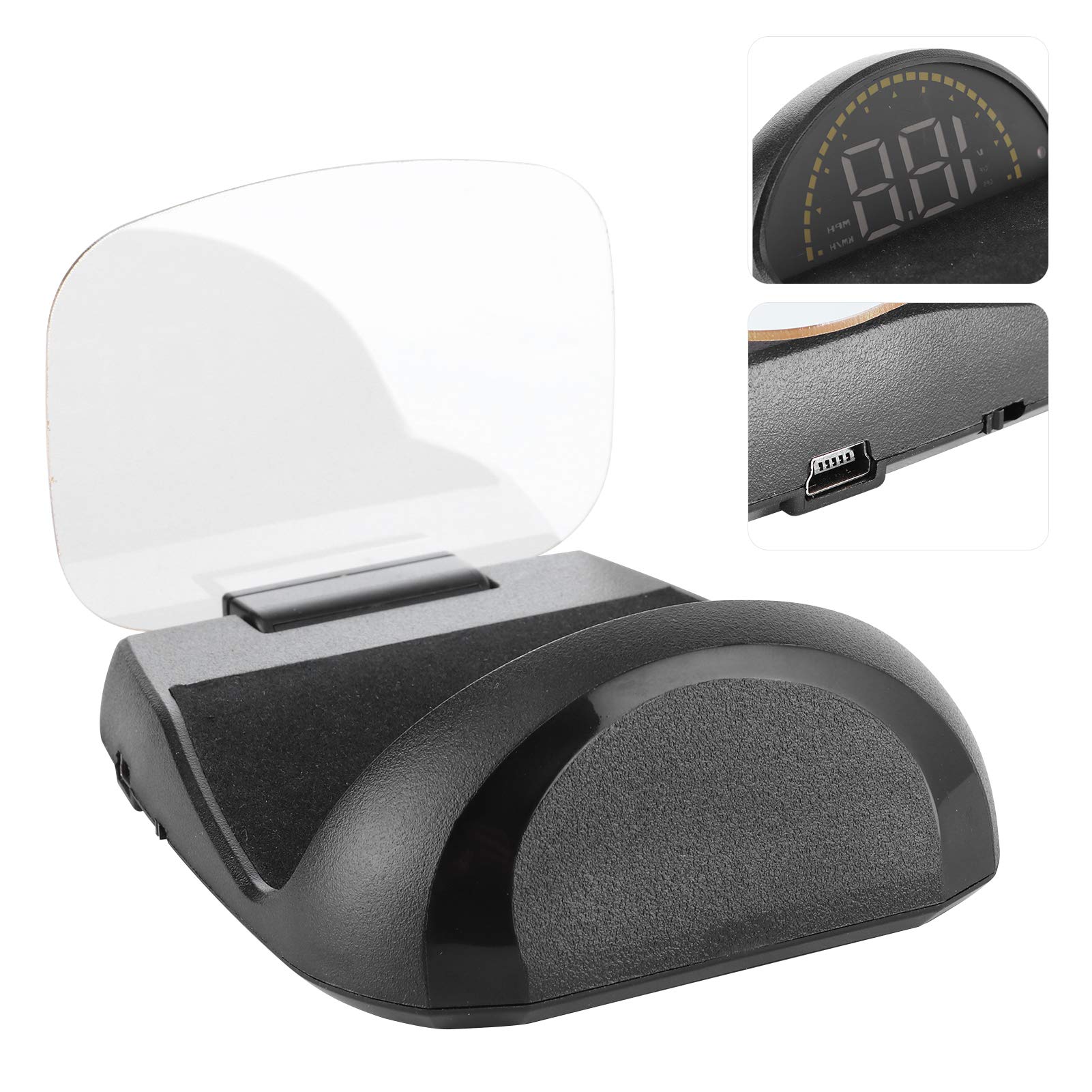 Monitor HUD Head Up Display universale per auto ad alta definizione per automobili, proiettore con schermo a colori a doppio GPS e OBD, tachimetro digitale multifunzionale con