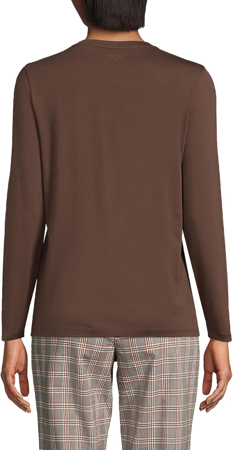 Lands' End Women's Relaxed American-Grown Supima Cotton Long Sleeve Crew Neck T-Shirt - Image 2
