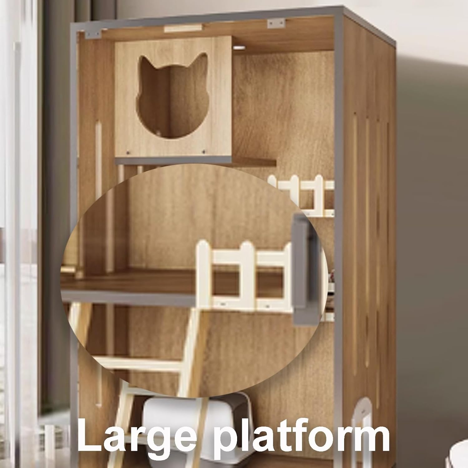 Cat Cage, Cat House, Cat Playpen with Top Cover, Catio Indoor Cat Enclosure, Cat Crate with Wheels and LED Light for Ferret, Chinchilla, Rabbit,(Without Side Door,60x60x120cm)