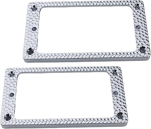 Guyker Cubierta Humbucker plana de metal, juego de anillos de montaje para pastilla, pieza de repuesto de marco de pastillas de puente y mástil para