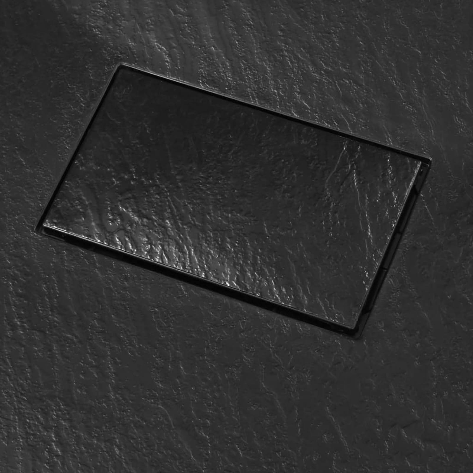 Gecheer Plato de Ducha Moderno, Antideslizante, Negro, 90x70cm, SMC, Fácil de Limpiar, para Baño