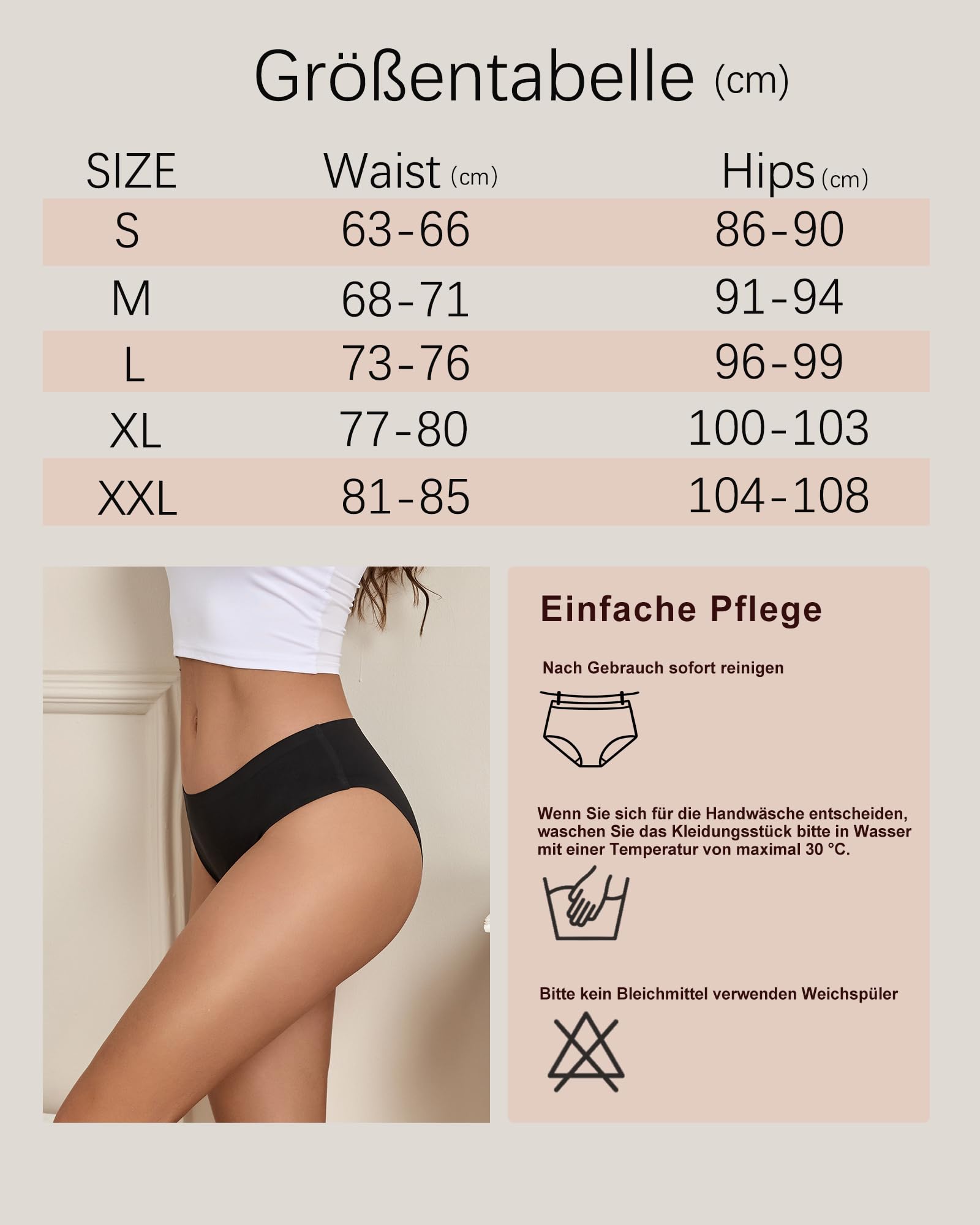 ALL OF ME Lot DE 2 sous-vêtements menstruels pour Femmes sans Coutures, Flux abondant (60 ML) – Culottes menstruelles, Taille L