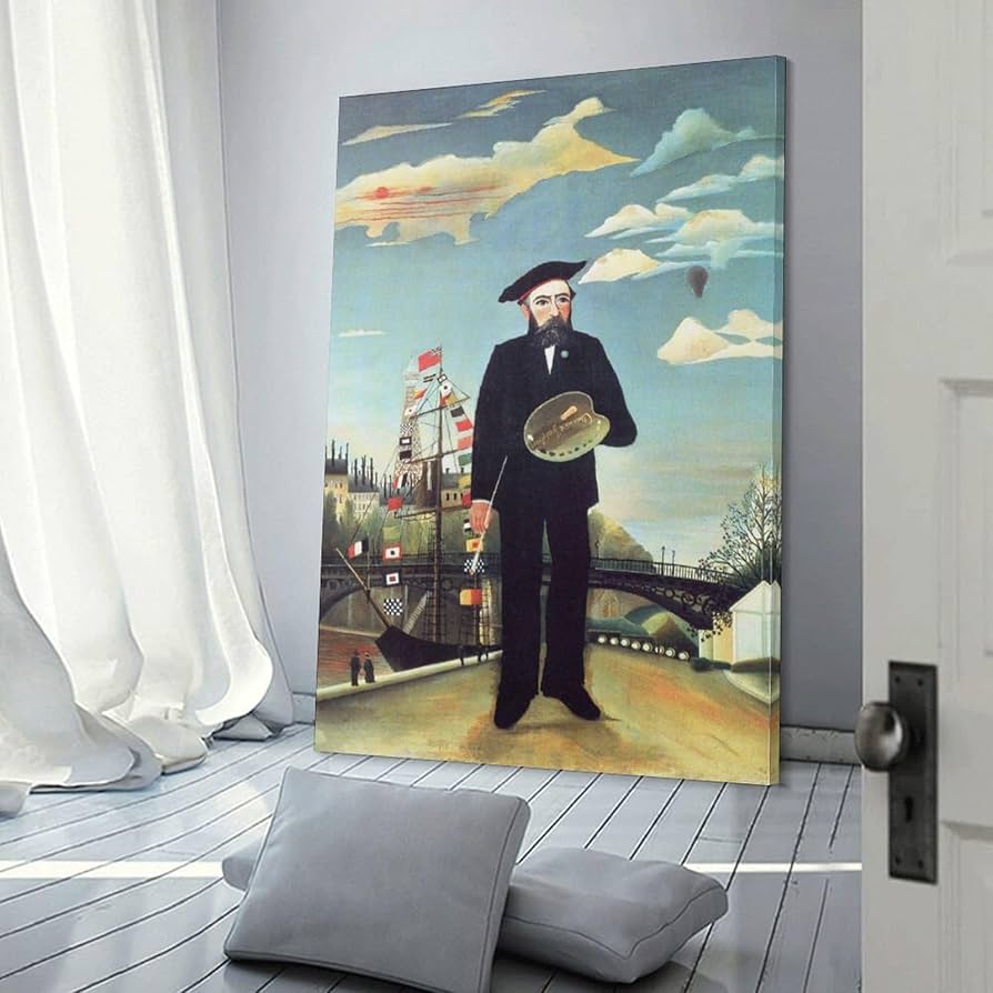 アンリ・ルソー、私自身　肖像＝風景、希少画集画、新品額装付 アンリ・ルソー、私自身肖像＝風景、希少画集画、新品額装付