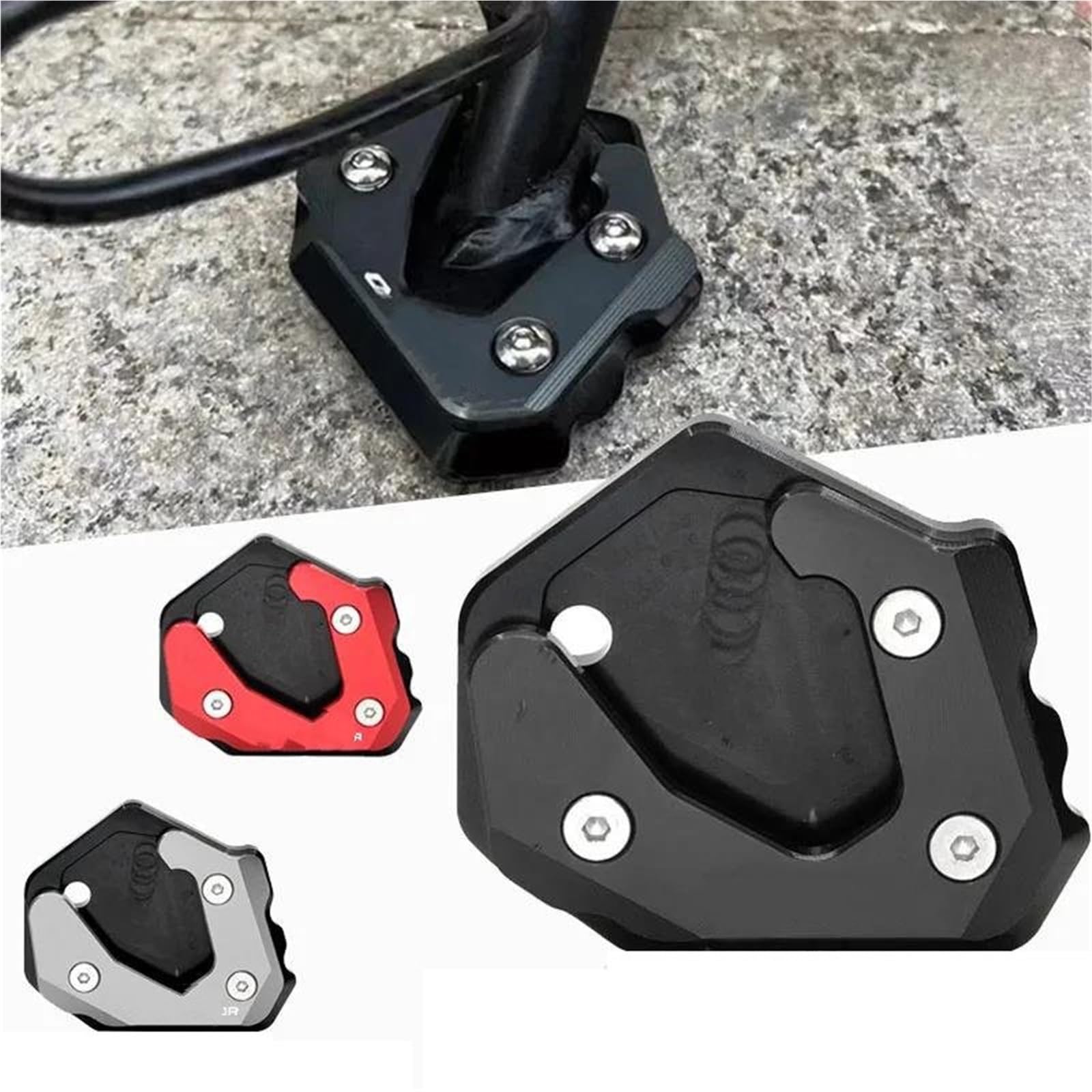 Pad Di Estensione Per Cavalletto Laterale Per Moto Per QJMOTO Per SRT900SX SRT 900 SX 900SX SRT900 Ingrandisci piastra(Nero)