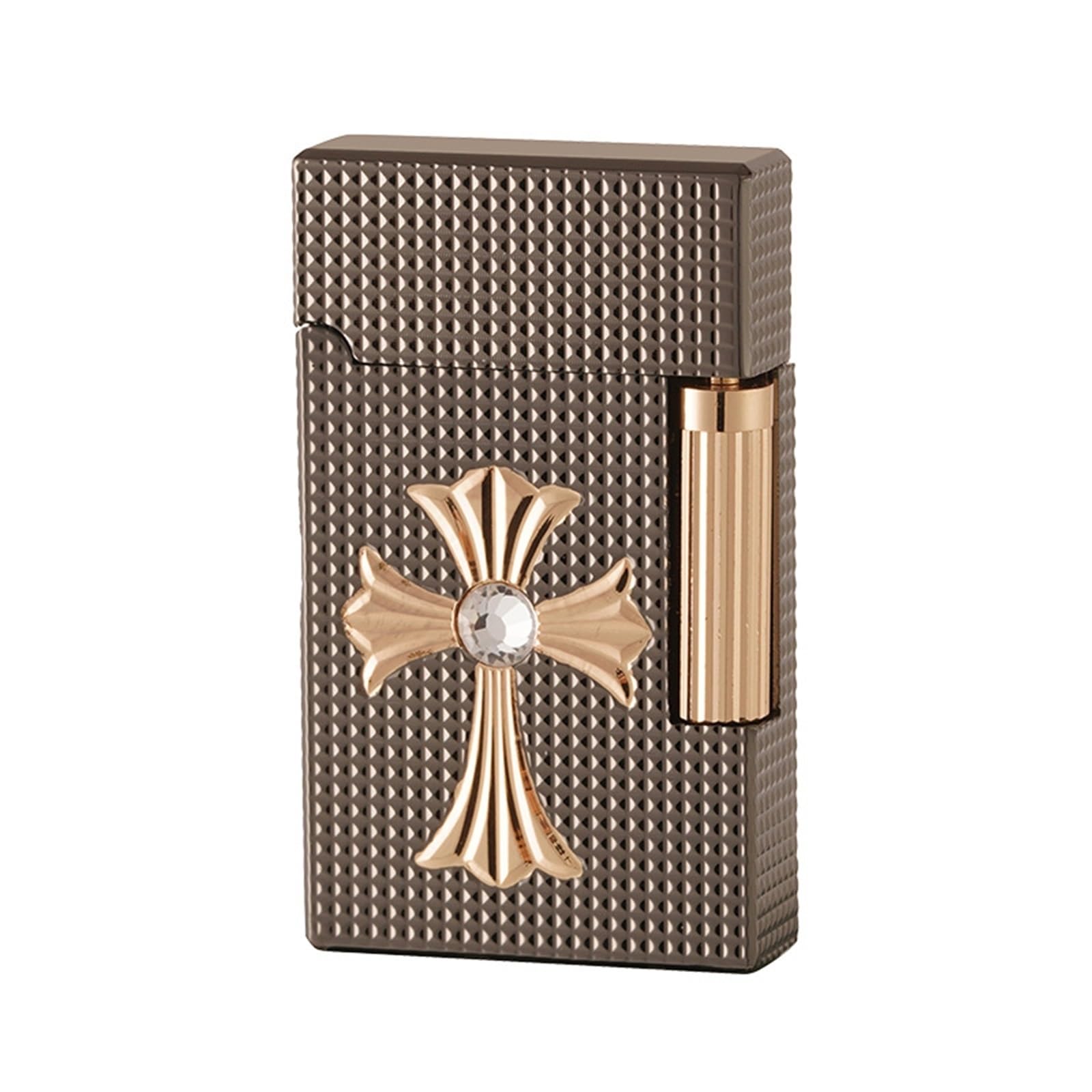 Briquet au butane avec allumage par silex coulissant haut de gamme