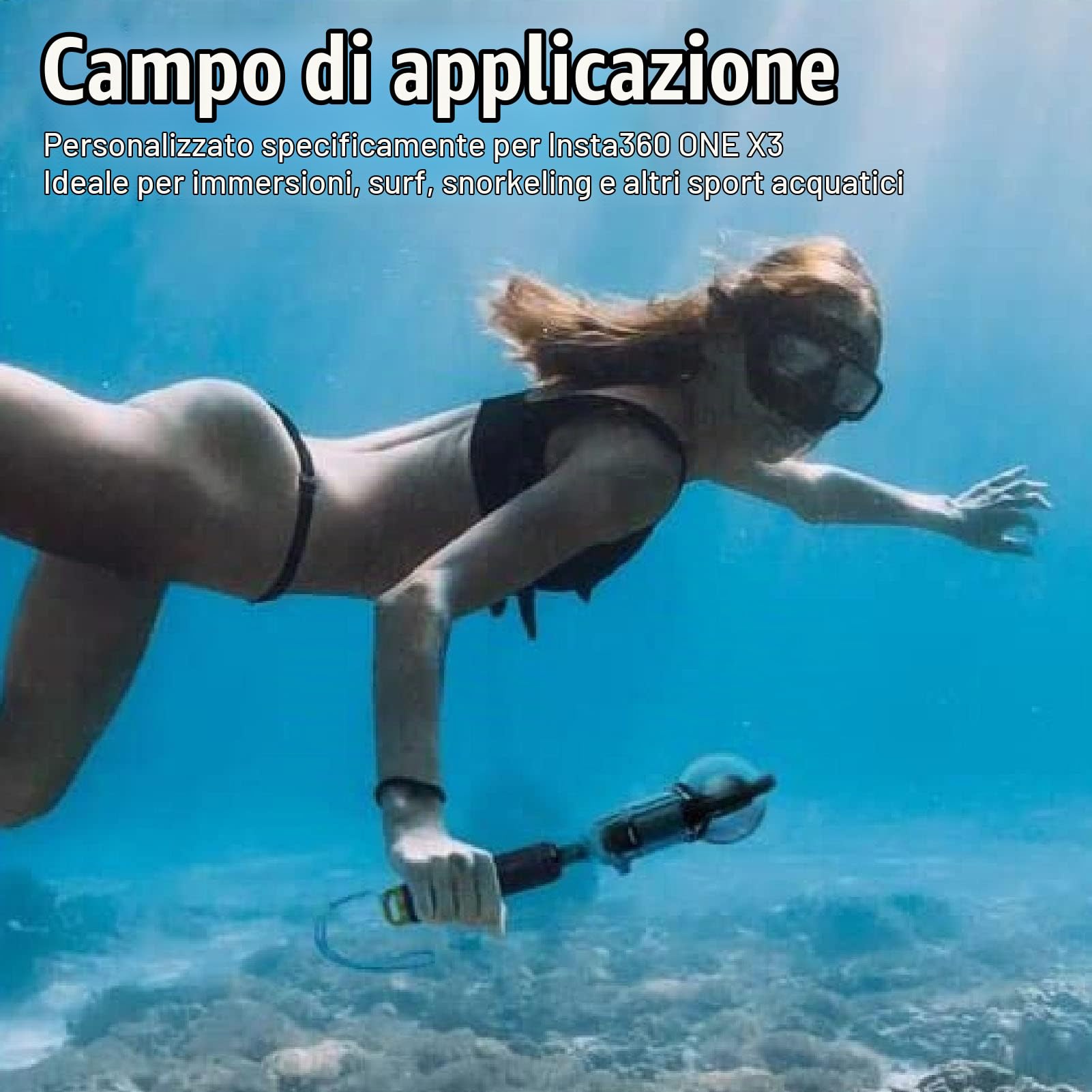 Custodia Subacquea per ONE X3 - Custodia Subacquea per Fotocamera Impermeabile IPX8 da 164 Piedi con Staffa, Vetro Temperato Resistente