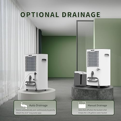 Miniatura 6 de Shinco Deshumidificador de 86 pintas para el hogar y sótanos, deshumidificadores de 5000 pies cuadrados con manguera de drenaje, drenaje automático