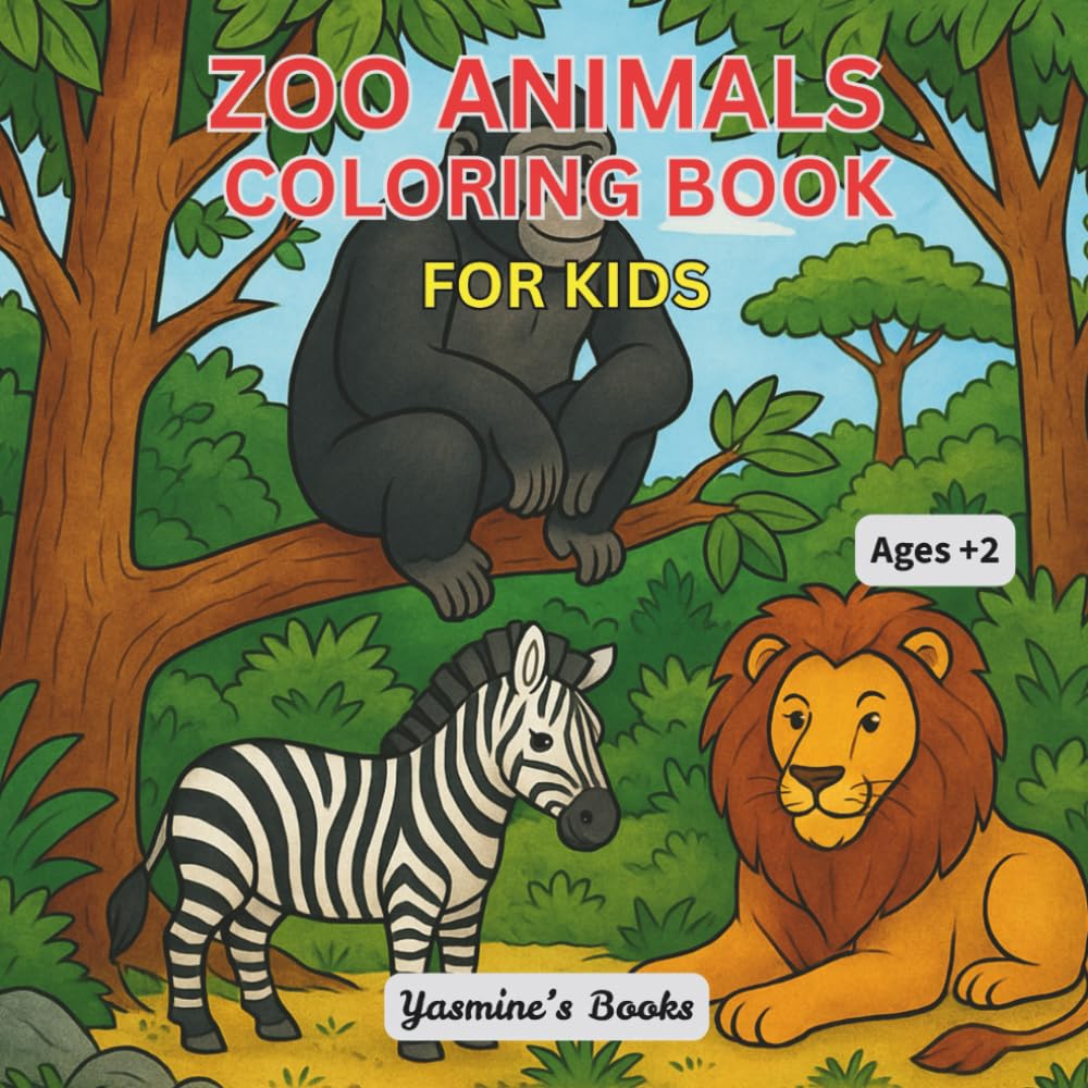 Zoo Animals: Coloring Book For Kids