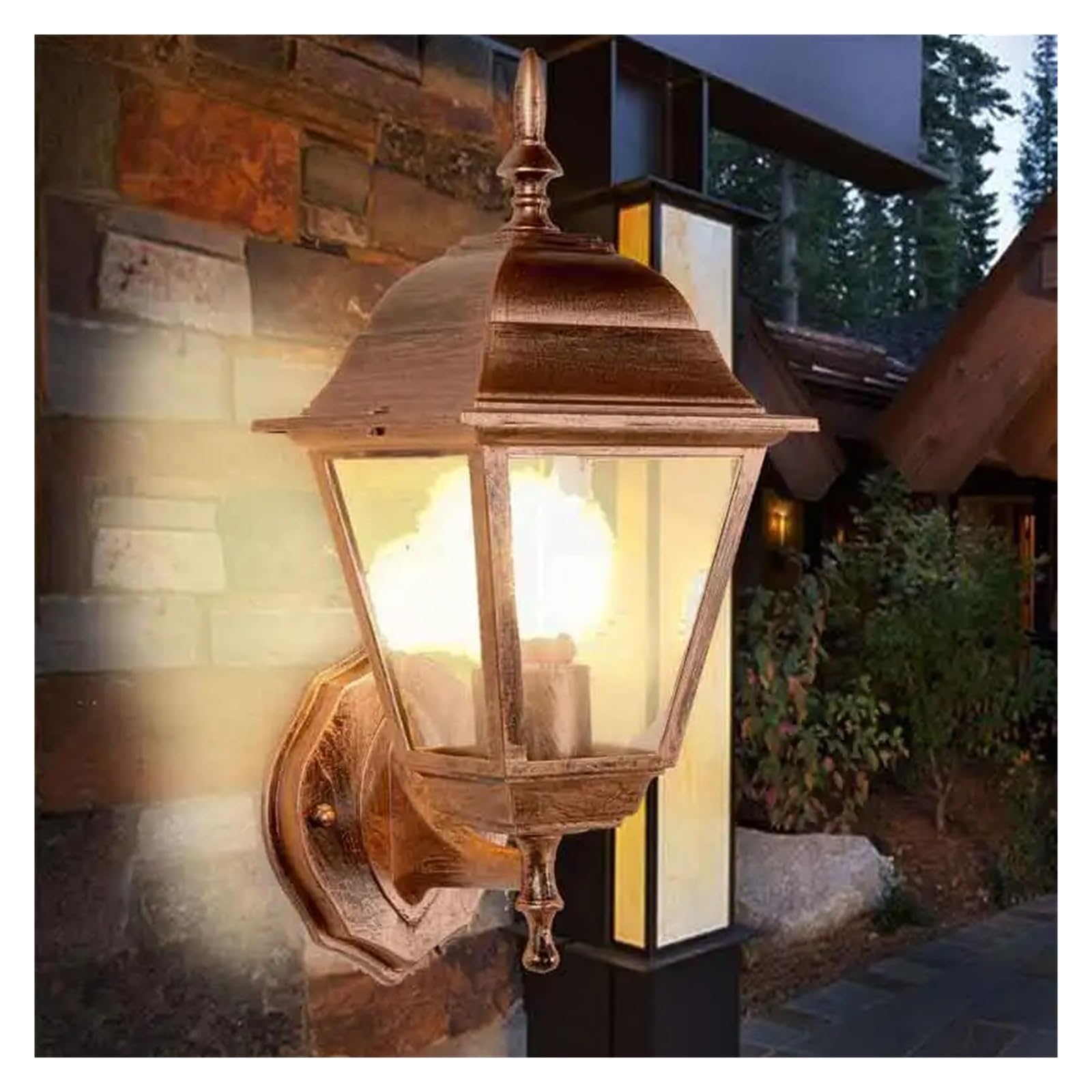 SYAXVOM Outdoor Lights Fixtures Wall Mount V-intage Lamp E27 Bulb Sconce LED Home Yard Garden Lighting Acrylic lampshade