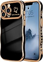 Vista 38 de LCHULLE Funda para iPhone Air para mujeres y niñas, lindo marco ondulado con forma rizada con patrón de corazón de amor, cubierta de protección