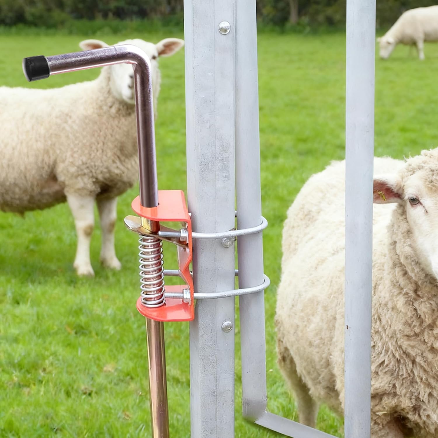 18inch Gate Anchor, Drop Rod Anchor Cane Bolt to Prevent Swinging & Sagging, Suitable for Garden, Farm, Ranch Fence Gates, Orange, 1 Pack