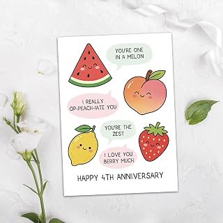 4 Year Anniversary Card with Fruit Pun