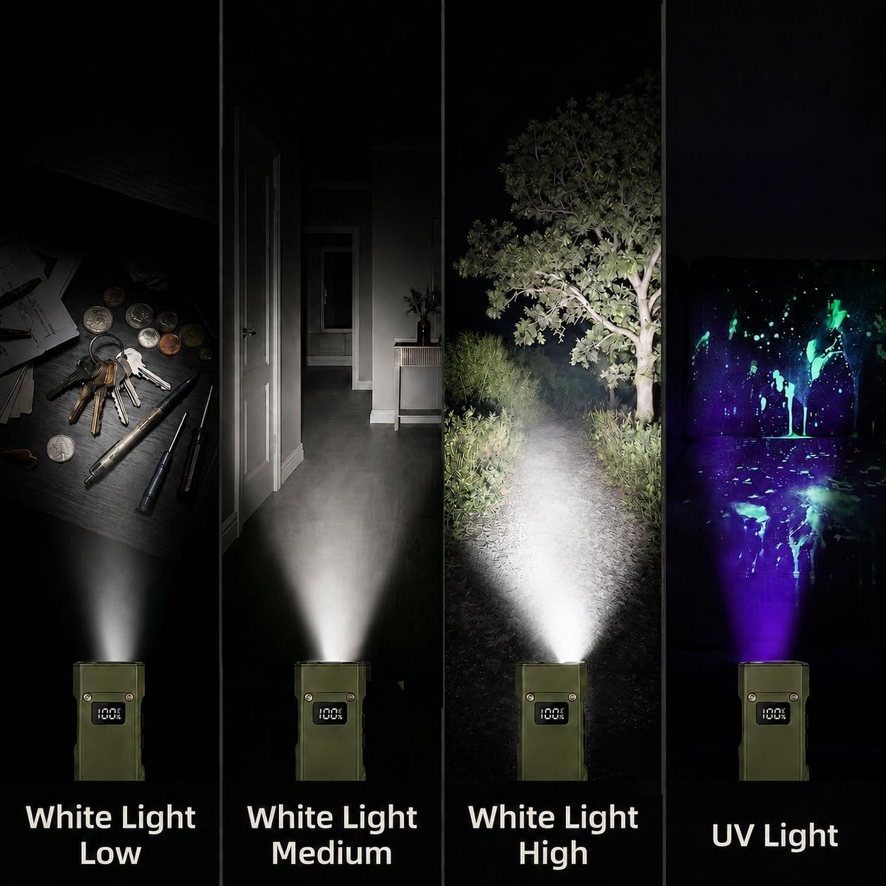 Rechargeable Flat Flashlight, 1800 Lumen Aluminum EDC Pocket Light image 3