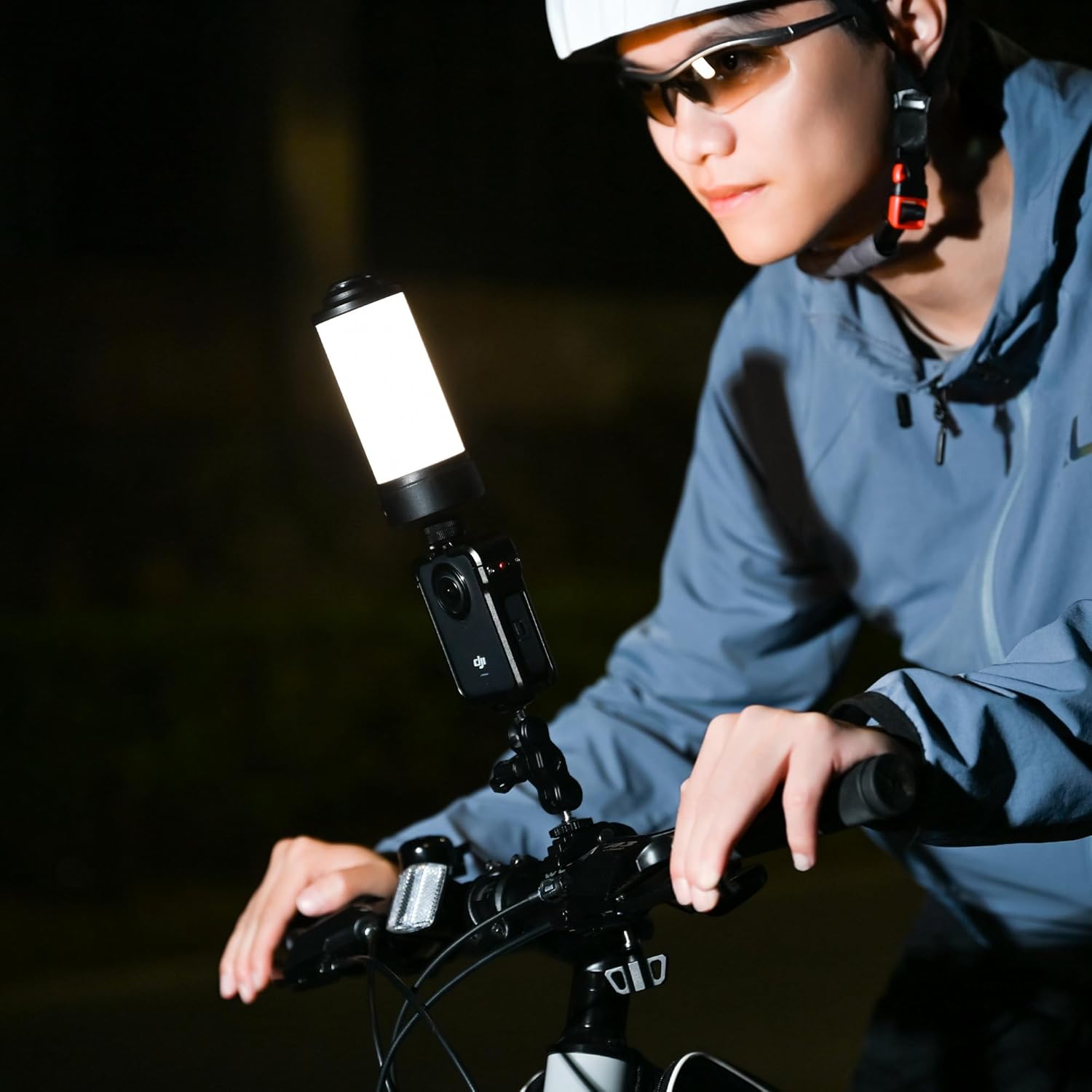 JJC 360° LED Light Attachment for Insta360 X5 X4 Air X4 X3 DJI Osmo 360 Action Camera with 1/4’’-20 Thread on Tripod Selfie Stick, 1280mAh Rechargeable Battery, 5 Brightness Levels for Vlog Travel