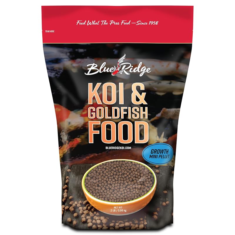 Ração flutuante em pellets para carpas koi e peixes dourados Blue Ridge Fish Hatchery, 908 g