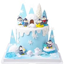 Knana 18Pcs Penguin Cake Toppers Penguin Birthday Cake Decorations