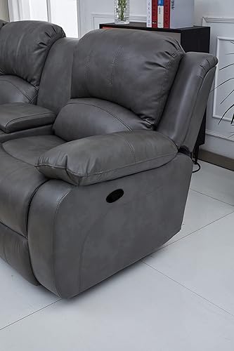 Miniatura 137 de Betsy Furniture 8018 - Juego de sillón reclinable de cuero reconstituido, para sala, sofá reclinable, sofá de dos piezas y sillón de cuero