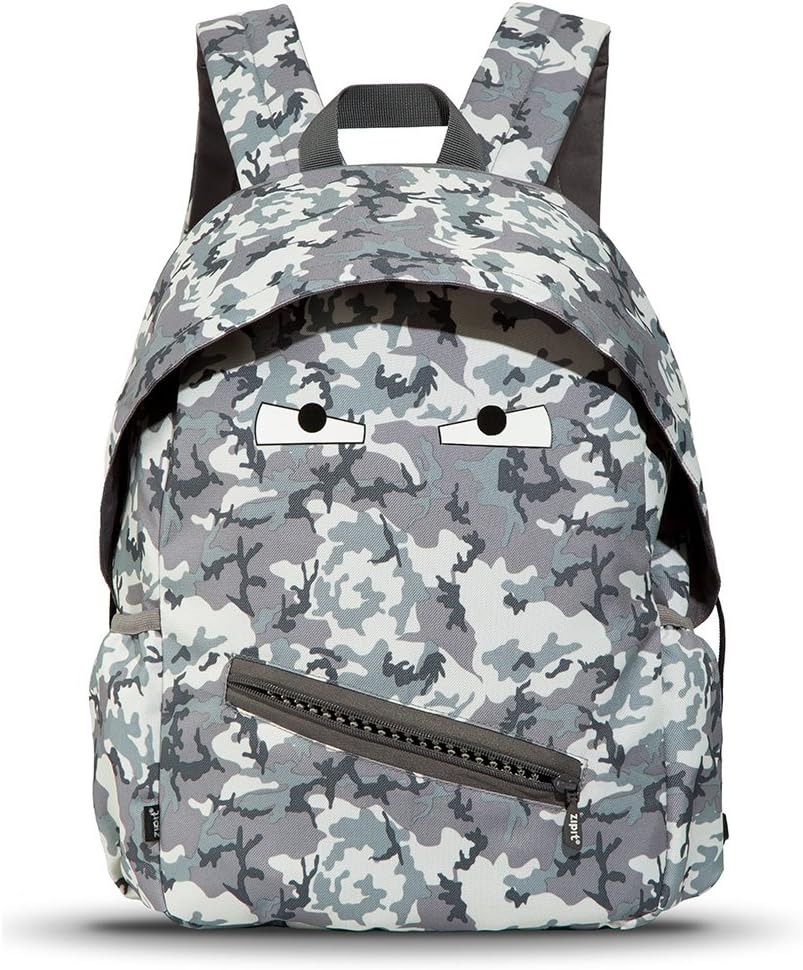 ZIPIT Grillz Backpack for Kids with Extra Side Pocket, Camo Green