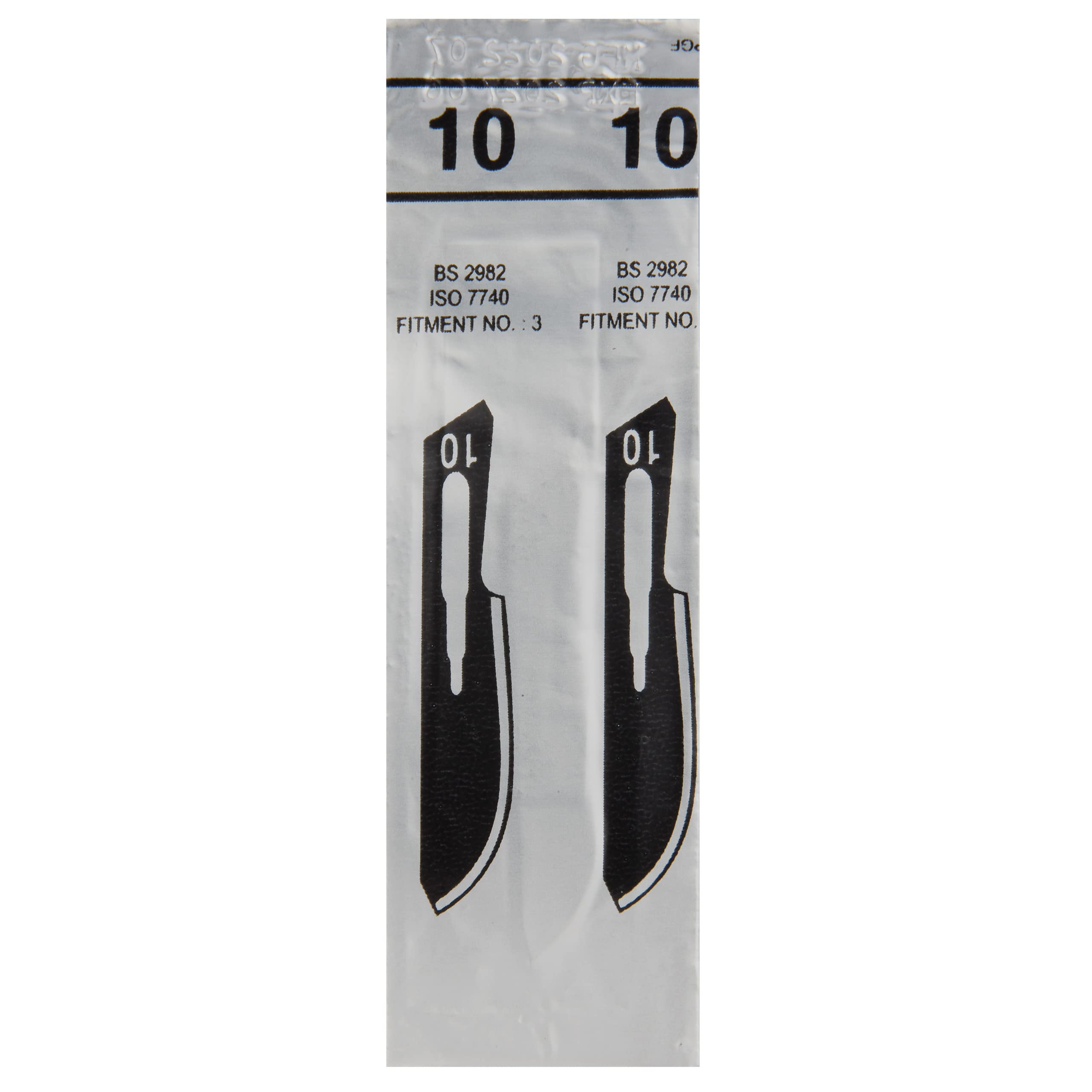 Set - 10 cuchillas estériles para bisturí Figura 10 de acero al carbono - Cuchillas de repuesto + 1 x Shehadeh - Soporte para bisturí - Acero inoxidable
