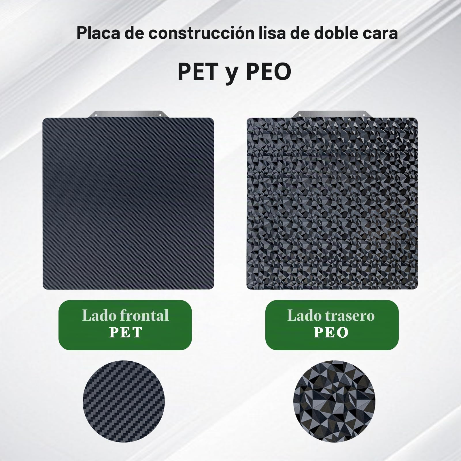 Plataforma de impresora 3D PEO+PET 235 x 235 mm para Ender 3/Ender 3 Pro/Ender 3 V2/Neptune 3 Pro/4/Sovol SV05, No Magnetic Base