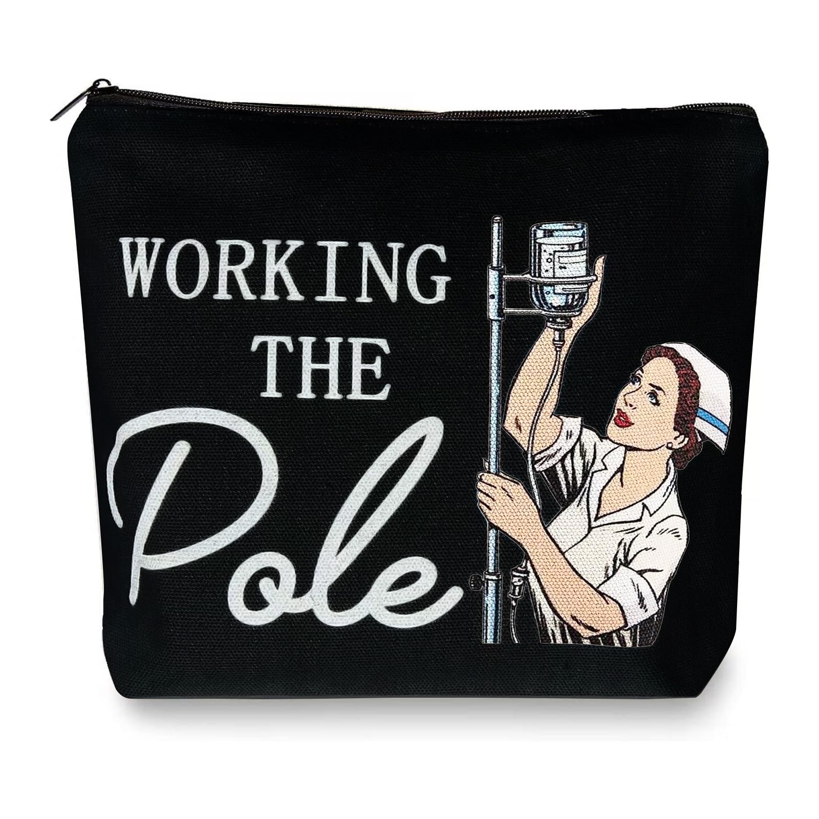Nurses Week Gifts 2025 for Women,Nurse Gifts for ER RN ICU Nurse's Birthday,Working The Pole Nurse Makeup Bag,Nurse Accessories for Work Essentials,