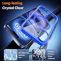 Vista 44 de TAURI Funda magnética 2 en 1 transparente para iPhone 14 Pro, compatible con Magsafe [no amarillenta] con protector de pantalla, protección de grado