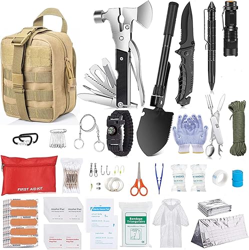 Miniatura 1 de Kits de supervivencia para campamento, kit de primeros auxilios, bolsa para equipos al aire libre, kits de emergencia para camping, senderismo,
