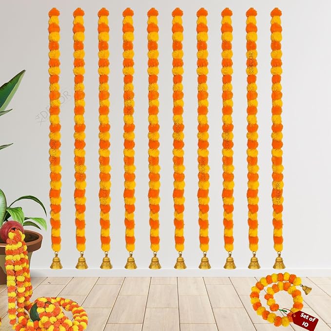 Buy X4Decor Artificial Marigold Flowers with Bells 60 inch Handmade