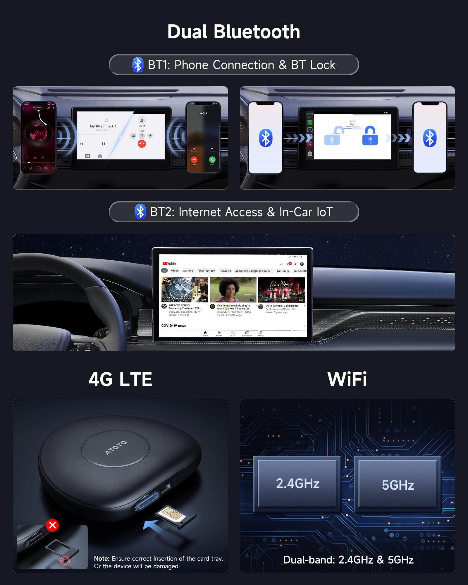 Amazon.com: ATOTOLIFE CB6C AI Box CarPlay, Wireless CarPlay