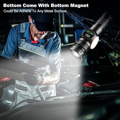 Miniatura 7 de Linterna UV recargable 4 en 1 de 6500 K  395 nm, atenuación continua de 5000 lúmenes, haz de zoom IP45, luz UV, haz de zoom de 5000 mAh, luz de