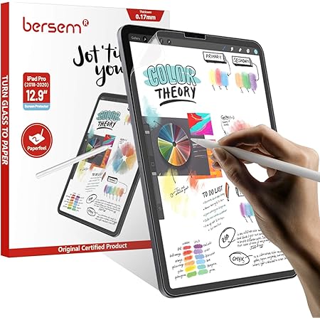 Amazon Com Bersem 2 Pack Paperfeel Screen Protector Compatible With Ipad Pro 12 9 Inch 21 18 Ipad Pro 12 9 5th 4th 3rd Generation Matte Pet Film For Drawing Anti Glare Face Id Compatible Paperfeel Film