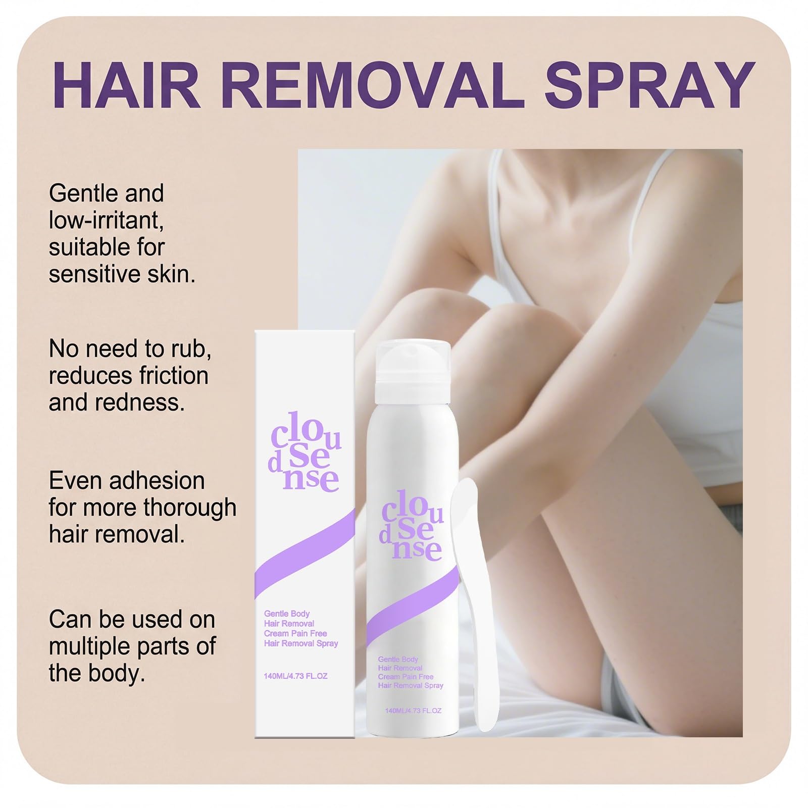 Piankowy krem do depilacji pod pachami, szybkoschnący bezbolesny spray do depilacji, jedwabisty krem do depilacji dla kobiet, miękki nawilżający spray do depilacji (5 szt.)