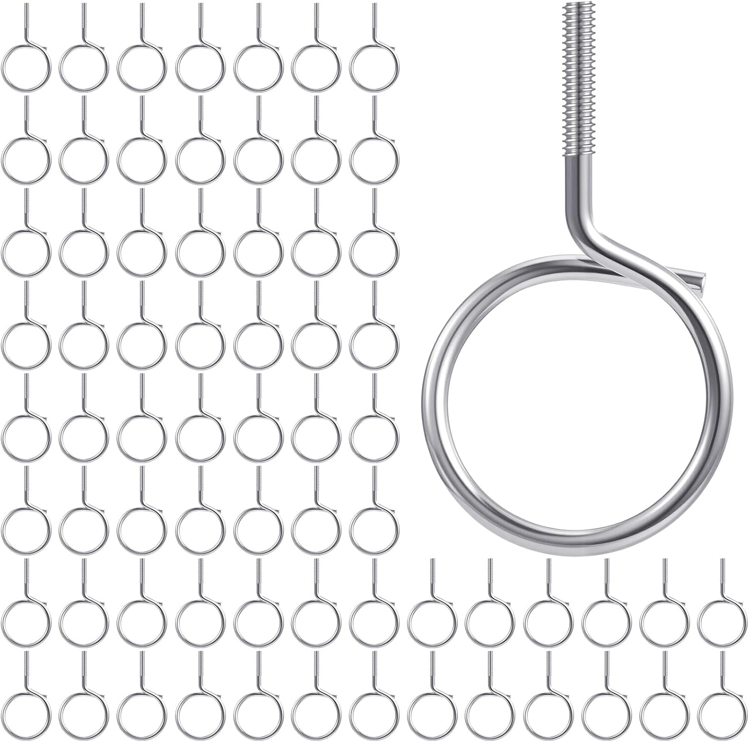 100 Pcs 1/4"-20 Machine Threaded Bridle Rings 1-1/4" Diameter Heavy Duty Bridle Wiring Rings Cable Hangers for Low Voltage Cable Pipe Management