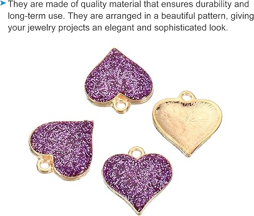 Miniatura 5 de PATIKIL Dije de corazón, 30 piezas de mini dije de corazón encantador de resina a granel, hermoso diseñador lindo para hacer joyas, pulseras,