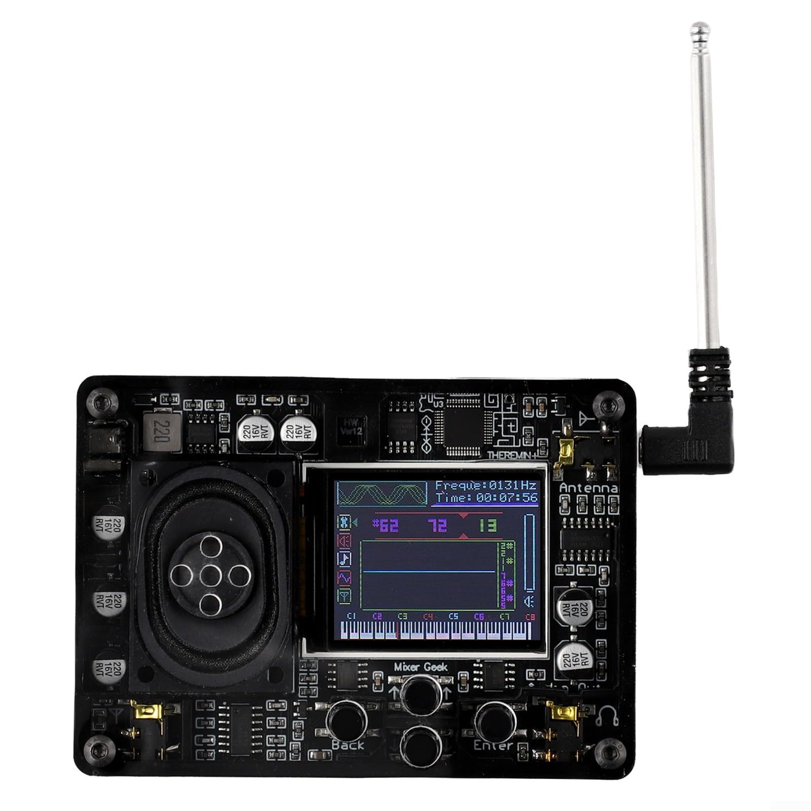 Mini instrumento musical Theremin con pantalla a color de 98 x 70 x 16 mm, 70 voces diferentes, módulo de música, instrumento electrónico, sintetizador electrónico de bolsillo