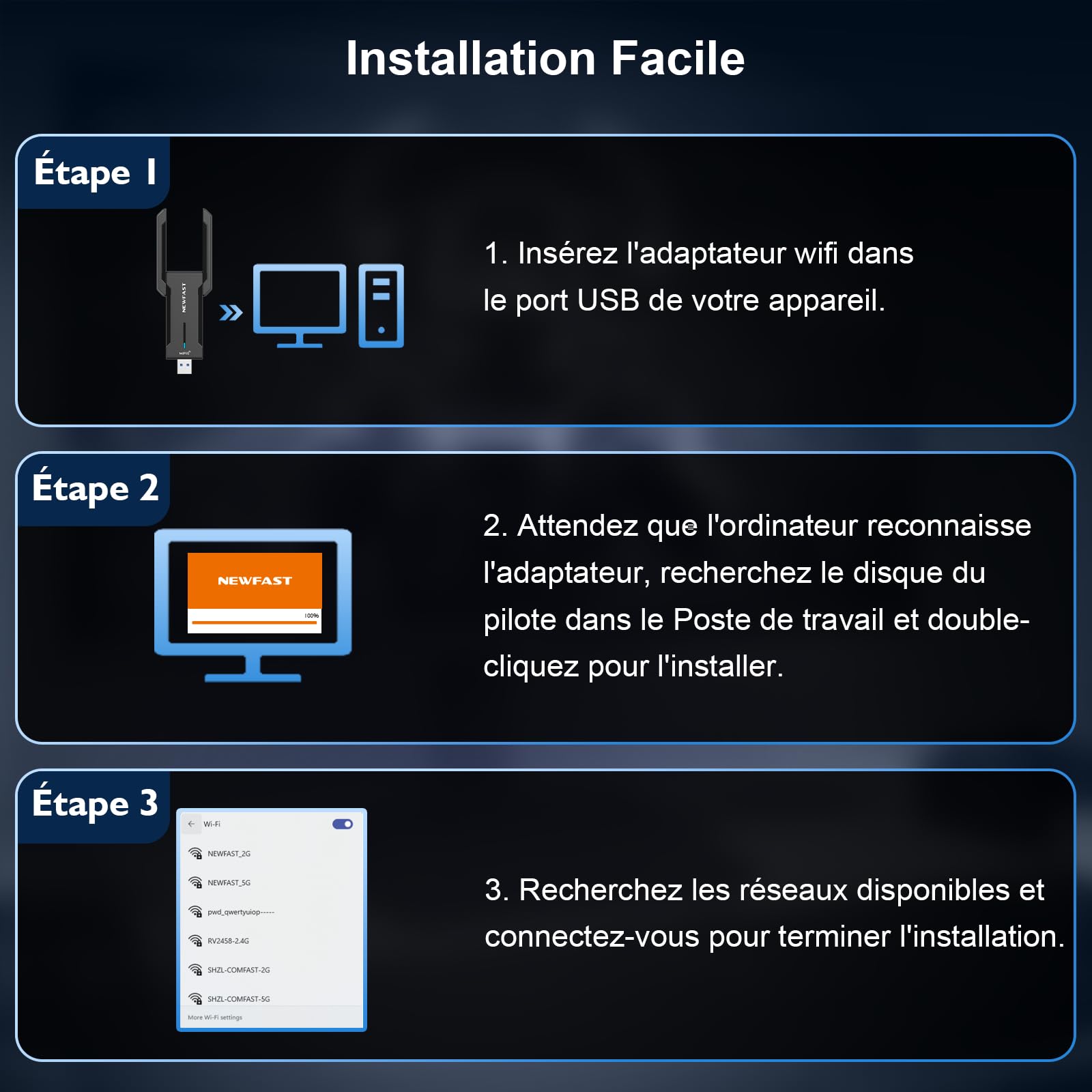 NEWFAST AXE5400 - Chiave WiFi U353 per PC