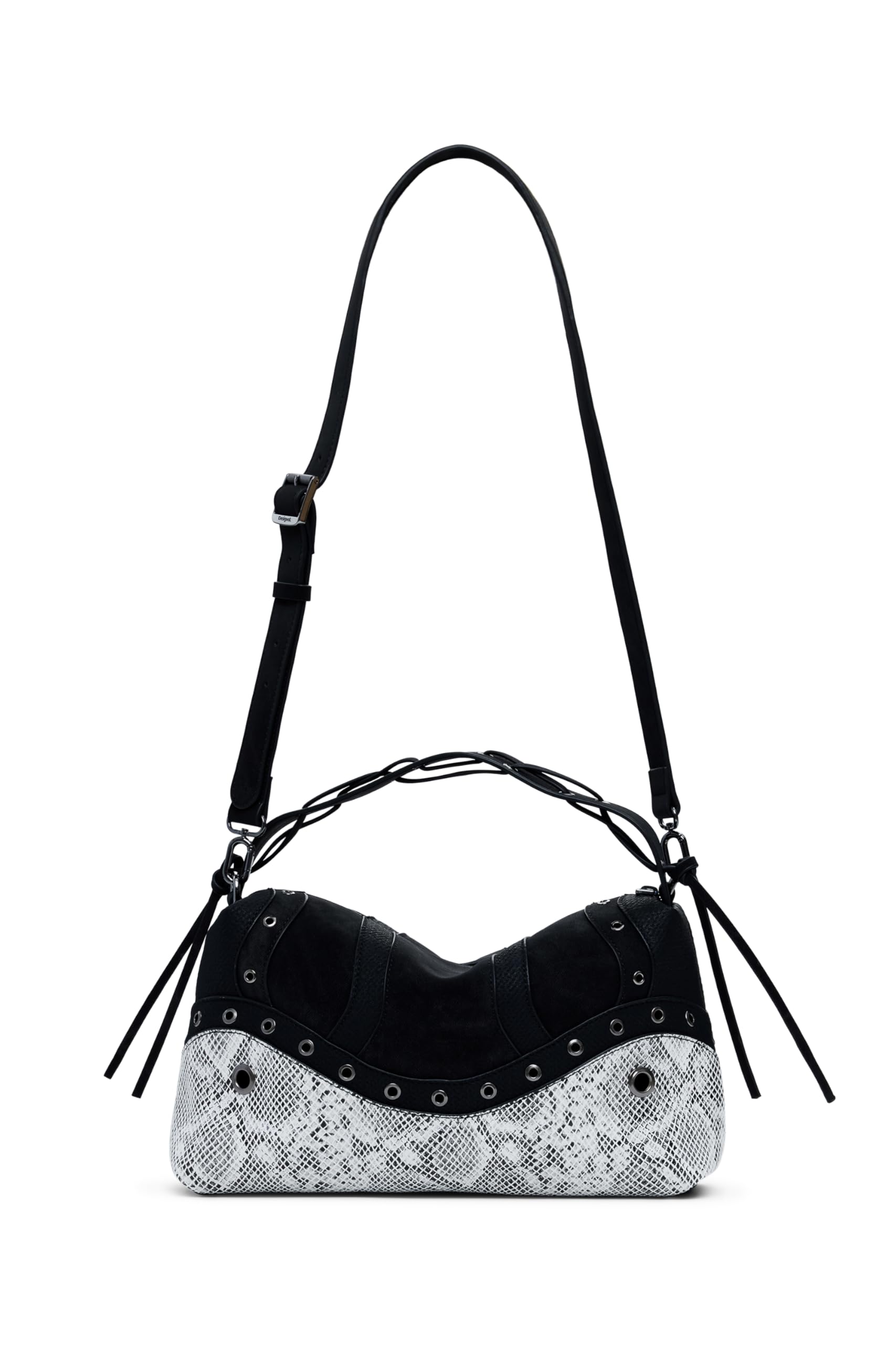 Desigual bolso bandolera Bergamo Snake Patch Shoulder Bag Black negro
