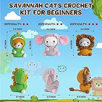 Vista 2 de Kit de ganchillo POP COCHE para principiantes, kits de ganchillo para adultos, kit de crochet y tejer de amigurumi para animales con videotutoriales