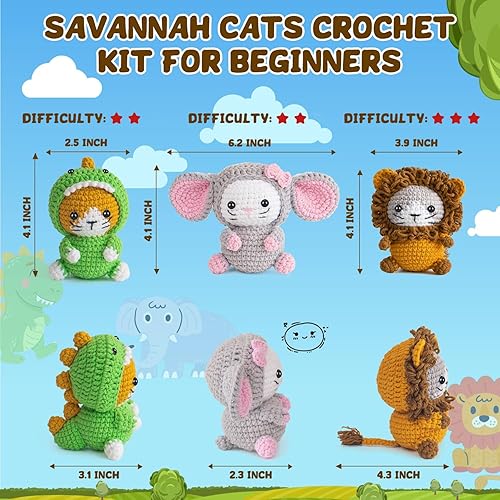 Miniatura 2 de POP COCHE Kit de ganchillo para principiantes, kit de inicio de ganchillo para adultos, lindo kit de manualidades de tejido Amigurumi, regalos