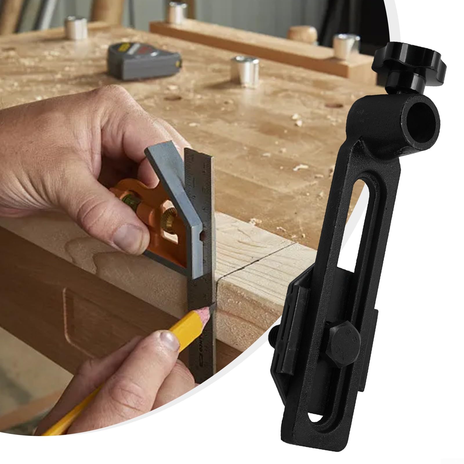 Base de portaherramientas para torno giratorio, diámetro de orificio de 20 mm/25 mm, construcción de hierro fundido resistente, se adapta a la mayoría de tornos de carpintería pequeños y medianos (