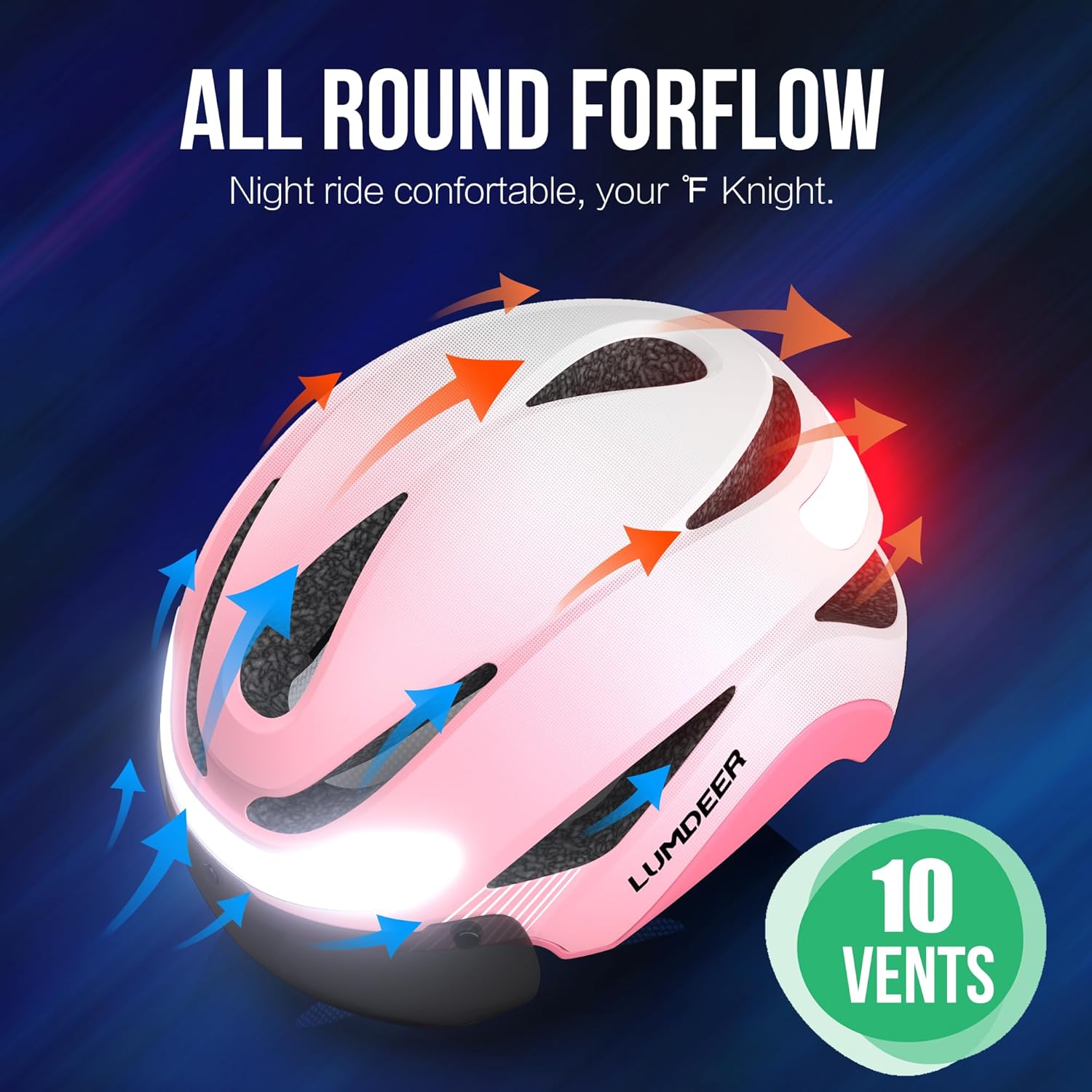 LUMDEER DARKNIGHT Bike Helmet - LED Turn Signals Front & Rear Light Rechargeable, Visor, Goggles for Ebike,Scooter Commuting, Adjustable Bicycle Helmets for Adults Men Women