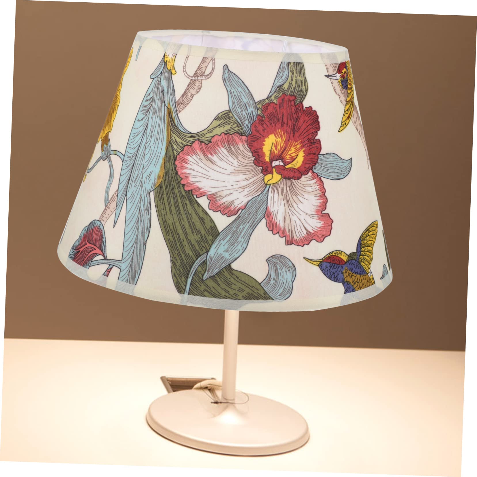 SHINEOFI Pantalla Lampara Tela para Lámpara de Mesa E27 Flores, Tejido y Metal, para Decorar Tu Hogar y Crear una Atmósfera Cálida Estilo Aleatorio