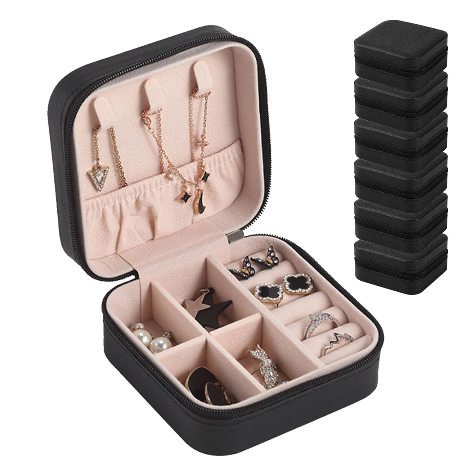 Hillban 6 Cajas Pequeñas De Joyería De Viaje Con Espejo, Mini Caja De