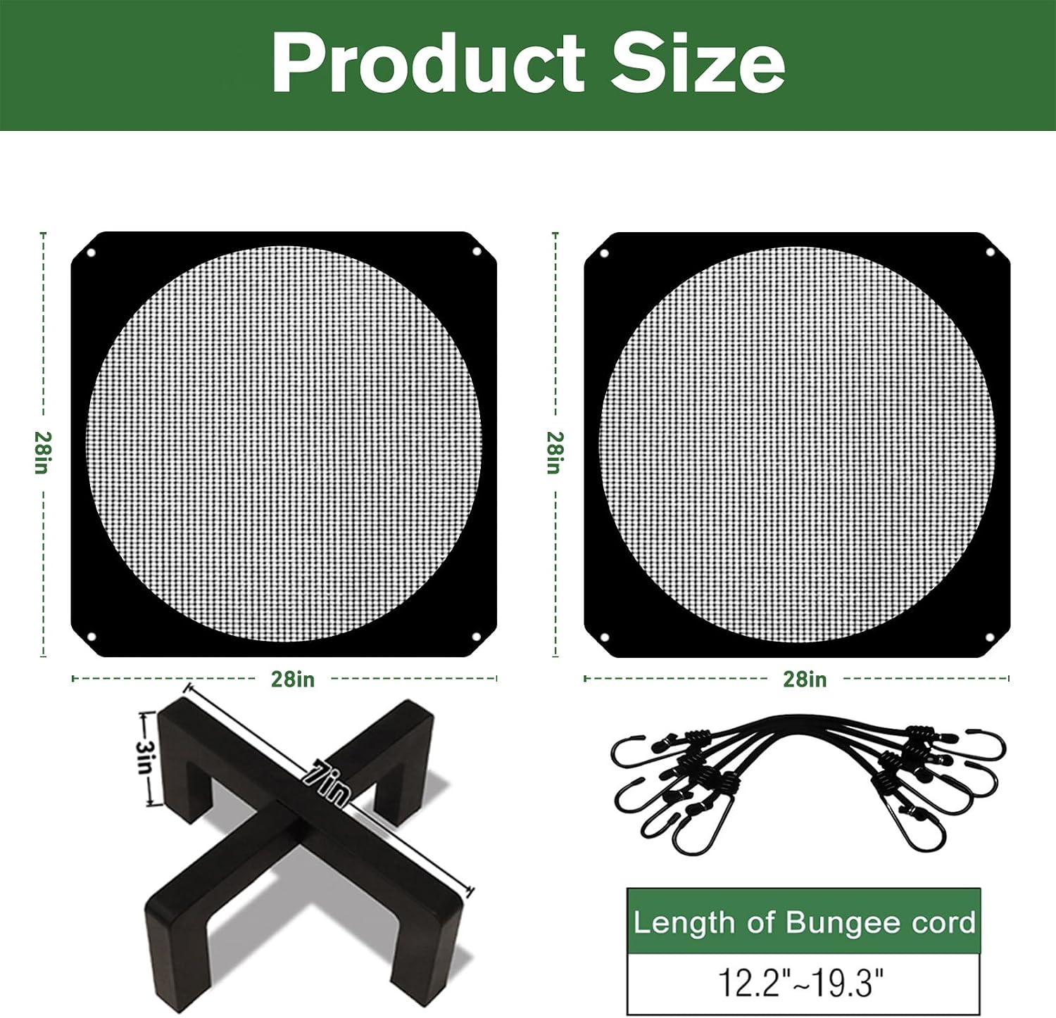 2 (Two) 28 x 28in Mesh and Oxford AC Cover with 1 (One) AC Stand image 2
