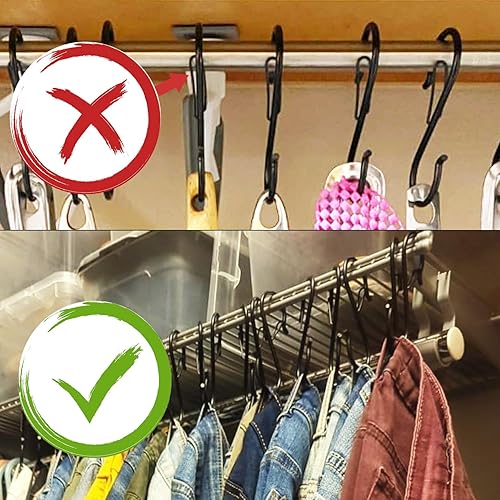 Miniatura 8 de Paquete de 12 ganchos en S de metal resistente de 3.5 pulgadas con hebilla de seguridad para colgar utensilios de cocina/plantas/ollas y