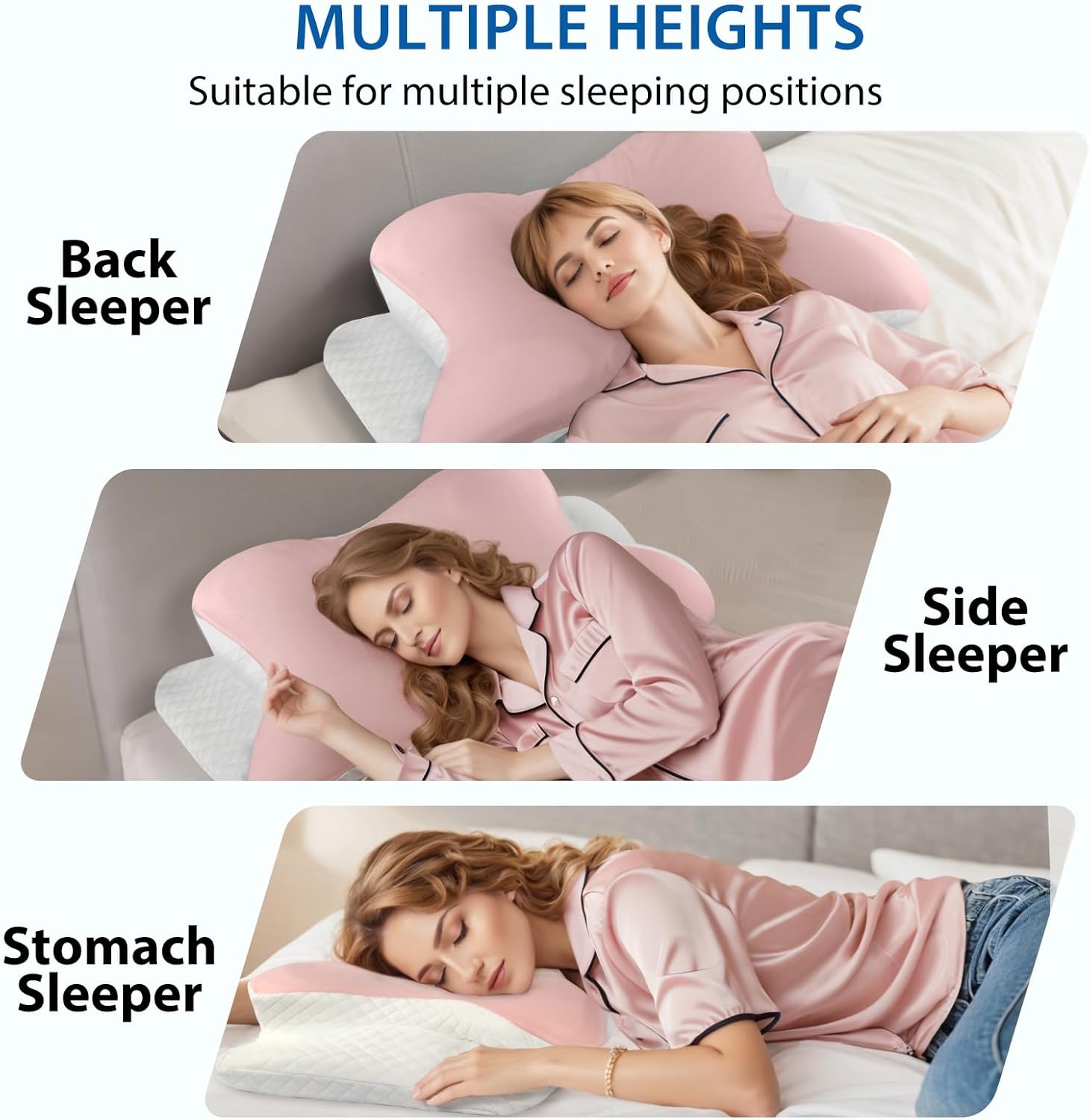 Ergonomic Butterfly Memory Foam Neck Pillow - Cool Comfort, Fatigue Relief & Head Positioning Support for Sleeping/Travel, Slow Rebound Sponge Pillow (White-Powder) - Image 4