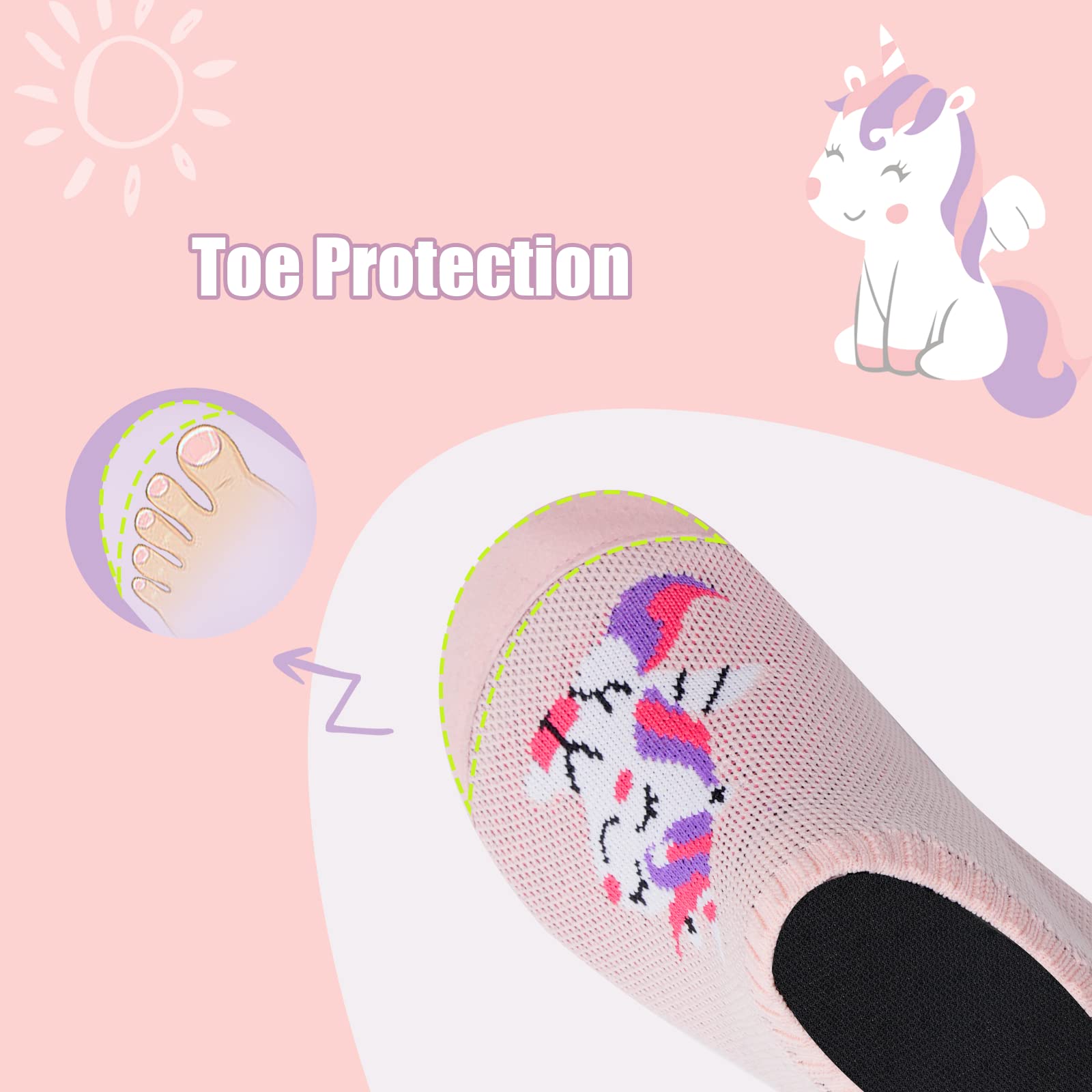 IceUnicorn Zapatos de Agua Niños Barefoot Calcetines de Natación Niñas Antideslizante Secado RáPido Respirable Escarpines de Baño